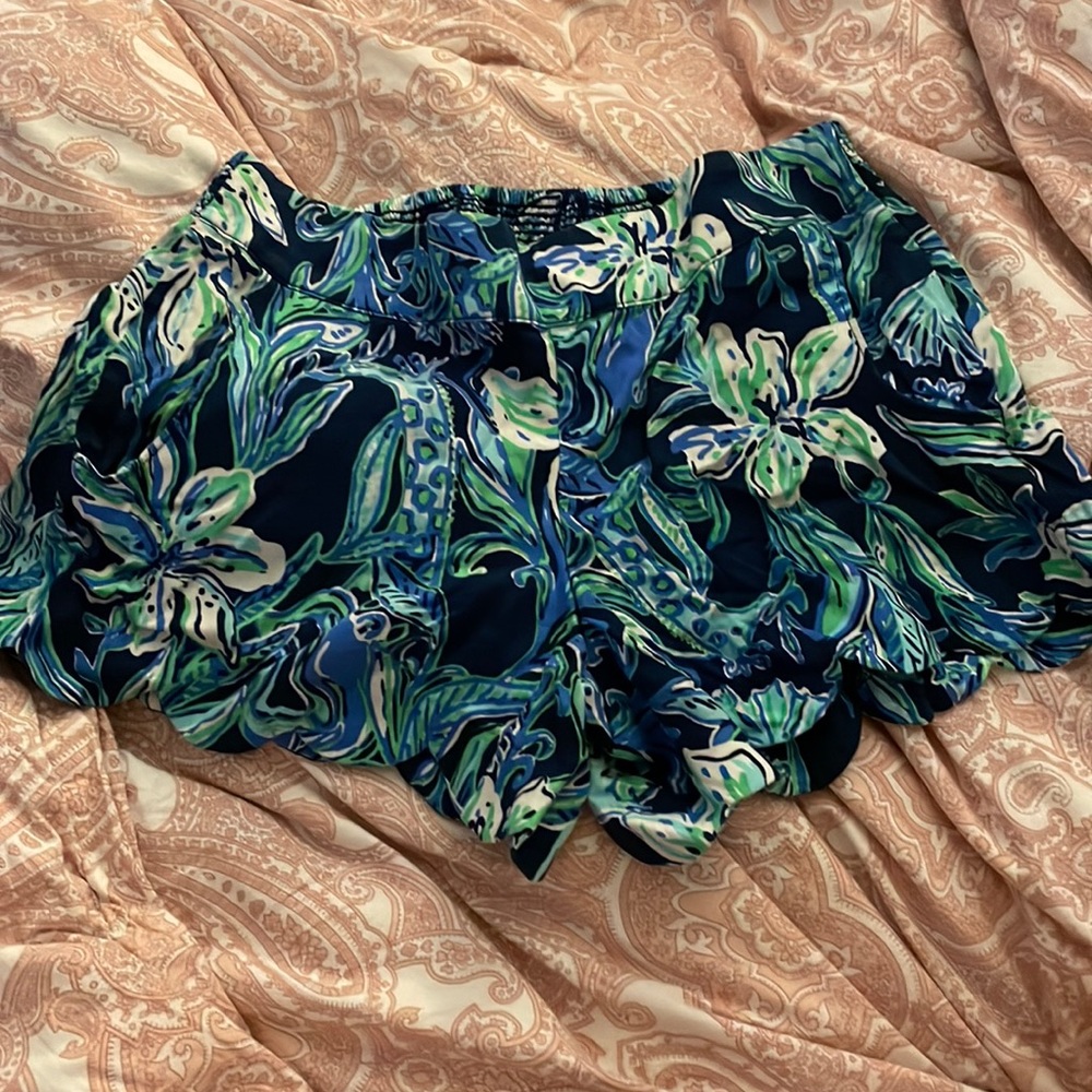Lilly Pulitzer Floral Blue and Green Shorts